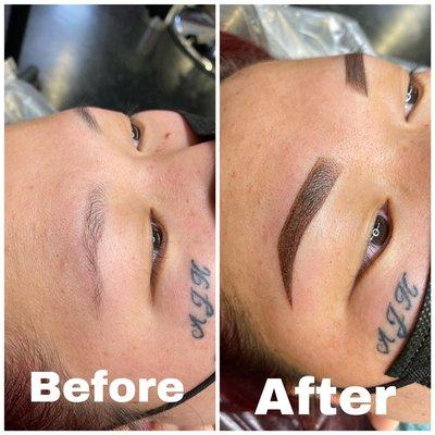 Powder ombré brows