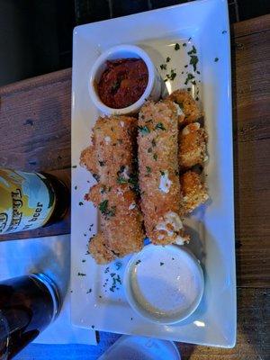 Mozzarella sticks were the best I have ever had. Cheese came from the creamery next door.