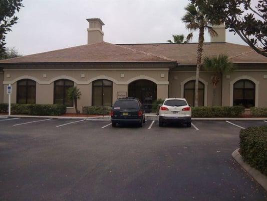 Main entrance to bank and lobby