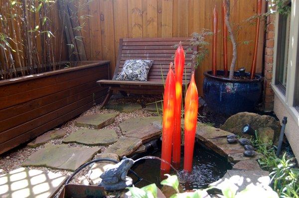 Chihuly inspired glass reeds that Morgan made for us