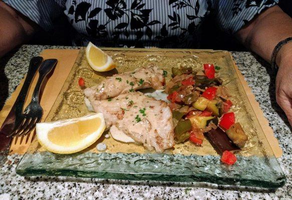 Grouper in champagne sauce. Delicious!