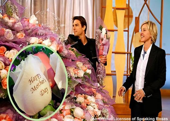 Tom giving all the single moms a bouquet of flowers for mother's day! Truly Joyous and unforgettable day for many ladies.