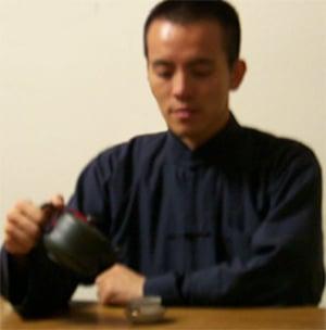 Loc enjoying his green tea.