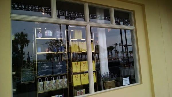 View of the Old City Bathecary front window on the bayfront side of 1 King St, Saint Augustine FL 32084 - 904.679.3339