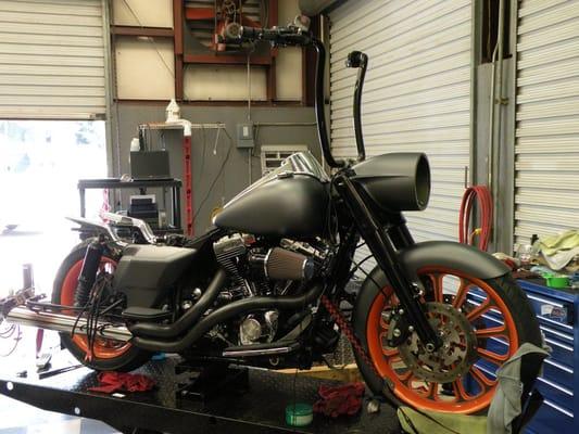 Custom Road King with flat paint!