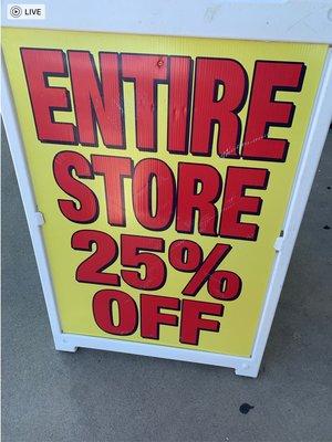 on 10/3 it had this sign outside of store.