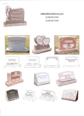 Lunger Monument Designs
We can recreate any image or photo you have.