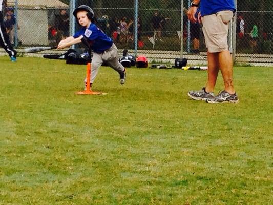 Rob hittin a base hit!