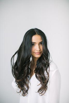 Blowout and style for long hair