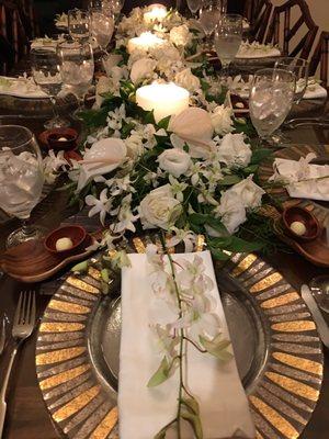 Intimate wedding reception dinner