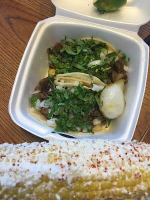 Tacos and corn. Amazing.