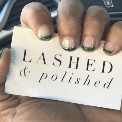 Love my nails. All ready for Marching Season.. Go Emerald Brigade!!