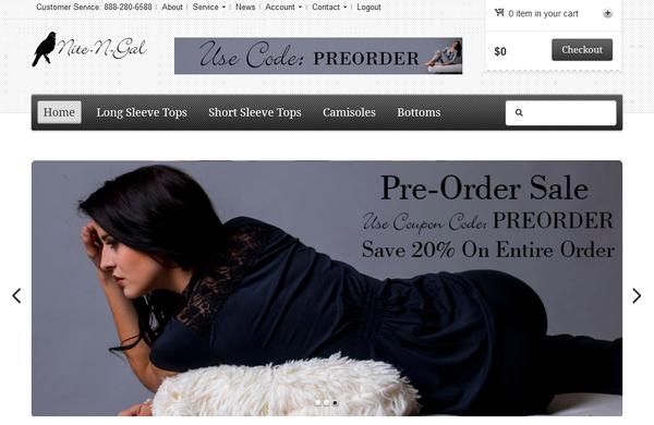 Nite-N-Gal Sleepwear Web Design