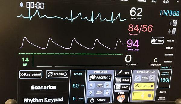 ACLS rhythm and mega code station