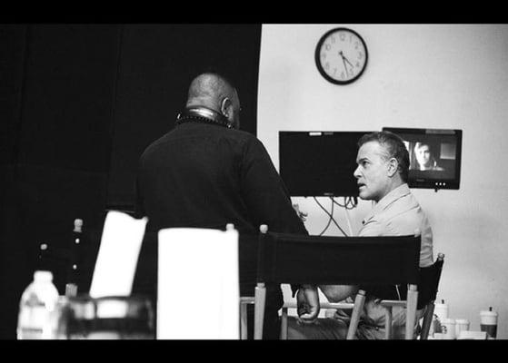 Waymon Boone on set. Directing actor Ray Liotta (Goodfellas, Hannibal)