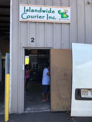 Entrance in the warehouse area