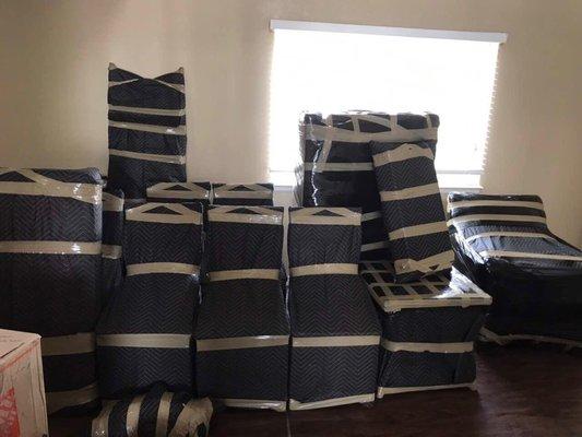 They wrapped all the staff carefully