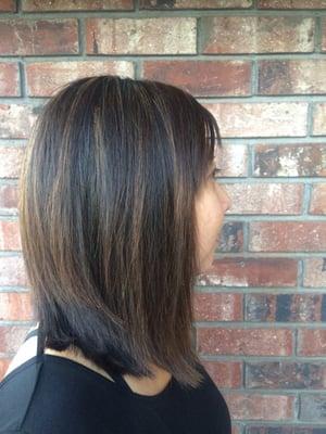 Warm highlights with a slight A-line