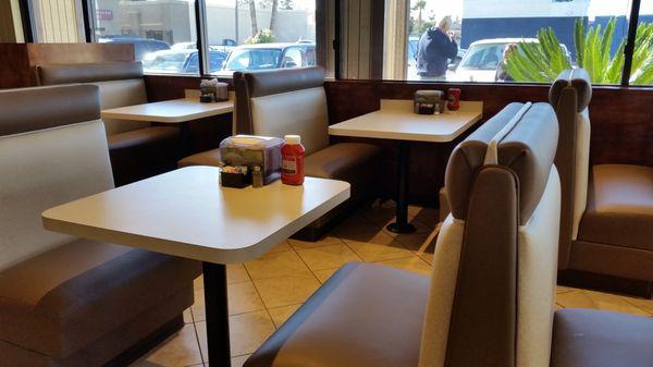 New booths build and designed by R&A Counter Tops at Leo's Burgers Bakersfield, Calif