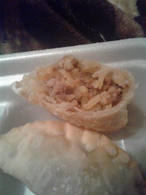Beef empanadas.  With more rice mixed in than beef
