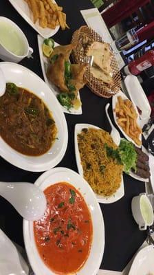 Butter chicken, lamb biryani, kabob and ghost meat kids had nuggets and fries Food was delicious