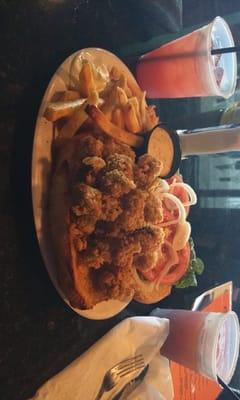 Delicious Oyster Poboy! Generous portions.