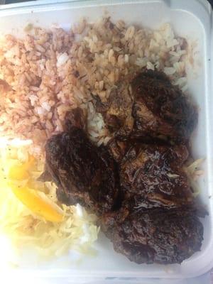 Jerk chicken and cabbage!