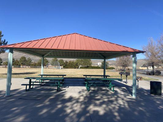 Covered picnic area.