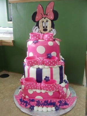 Minnie Mouse Tiered Cake Approximate Cost $185.00
