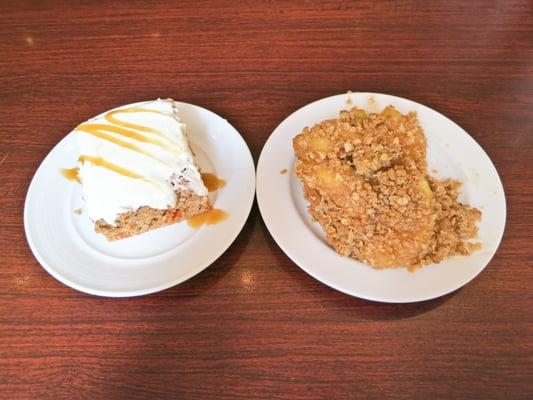 carrot cake and apple crisp