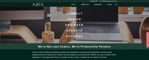 Axis Software Dynamics Custom Software Home Page: Come visit us as https://axissoftwaredynamics.com
