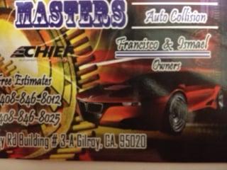 Masters Auto Collision 5 Stars business card