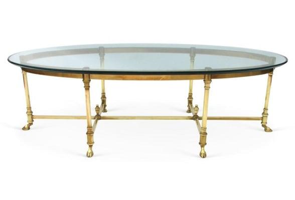 Italian Brass cocktail Table w/ hoof feet