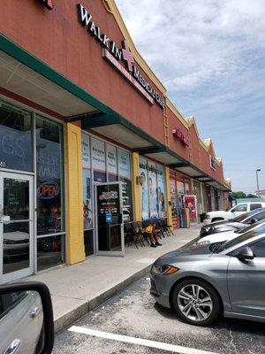 The outside of the building