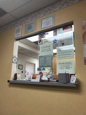 Front office, check-in counter