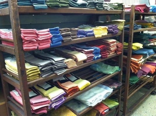 A little sample of the huge variety of wool and supplies they have for rug making+