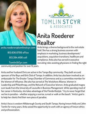 Anita Roederer - Tomlin St Cyr Real Estate Services