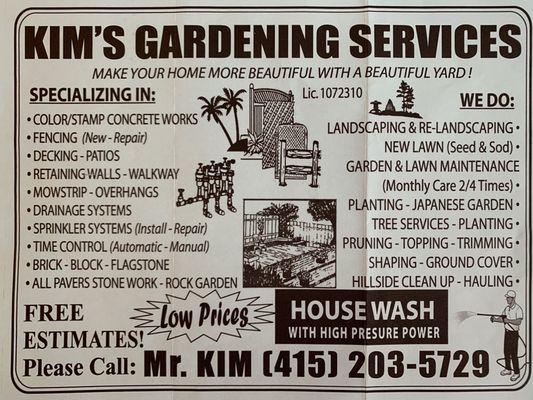 Kim's Gardening Services