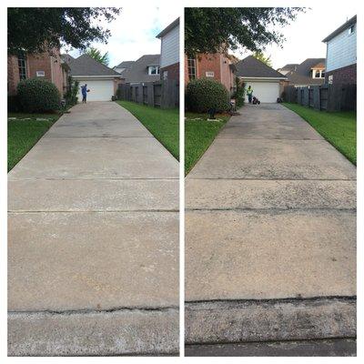 After and before 3 bay residential driveway