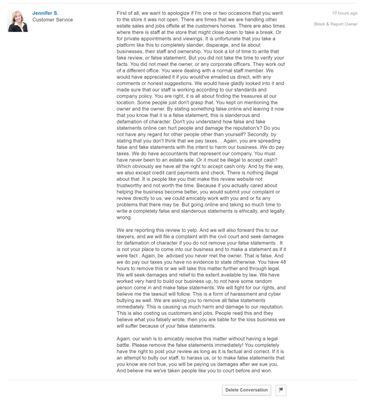 Odd, threatening, trying-to-sound-scary private message from this person about my honest review