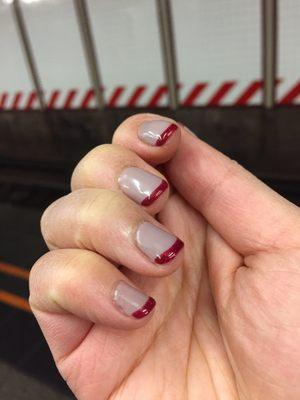 Clean convenient spot with a solid gel colors colection. Thanks Olga for - festive spin on my everyday mani:)