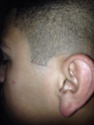 They cut me everywhere side burns and line up