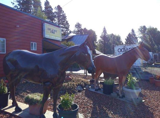 Nice yard art outside Mac-A-Bee's Gifts