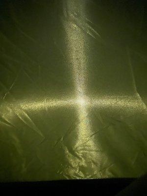 Completely unedited, no flash photo from INSIDE MY TENT of the spotlight right outside.