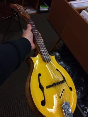 Woodsong's often has instruments made by local luthiers. This mandolin was amazing.