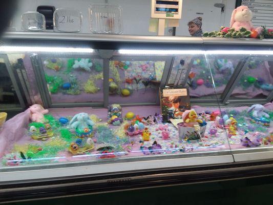 Easter decor at the deli. They do a great job for the holidays!