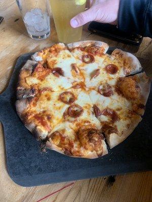 Kids pizza. Huge! $7 with choice of side.