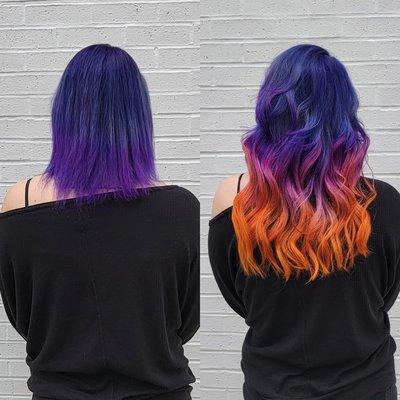 Cusrom hair extension transformation 