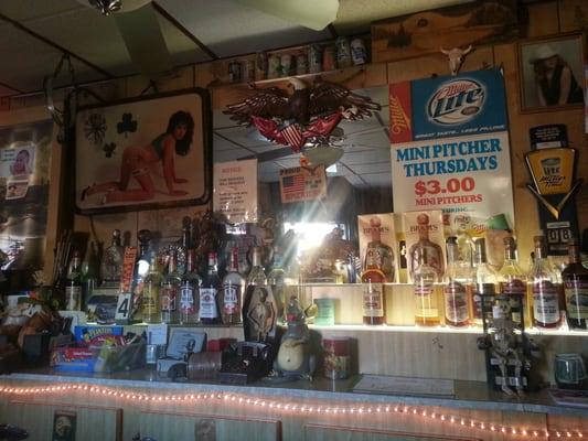 The back bar is vintage.