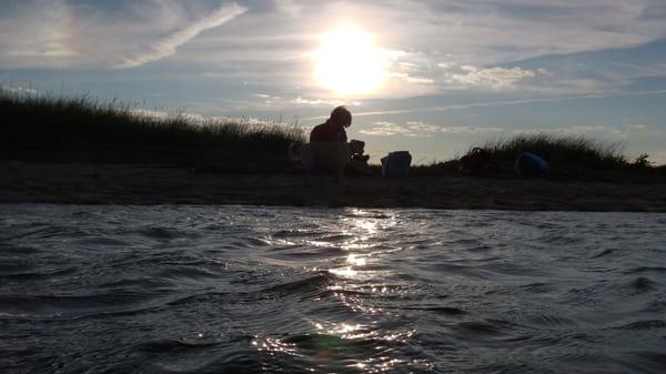 Sunset, tidal pools, National Seashore